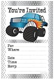 Monster Truck Birthday Party Invitations - Fill in Style (20 Count) with Envelopes by m&h invites