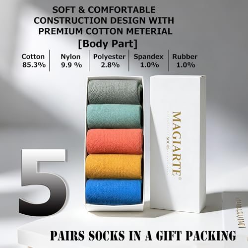 Image of MAGIARTE Womens Mini Crew Ankle Socks Athletic Casual Cotton Socks for Women