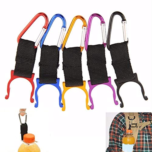 ZRONG 5 Piezas de Aluminio Mosquetón Botella de Agua de Bebida Hebilla sostenedor del Gancho del Clip Que acampa yendo Llavero Multicolor Cover