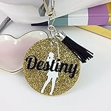 Golf Girl Glitter Bag Tag, Personalized, Monogrammed with Your Name and Your Colors
