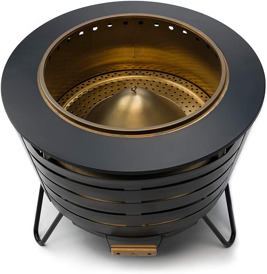 TIKI Brand 25 Inch Stainless Steel Low Smoke Fire Pit - Includes Free Wood Pack and Cloth Cover!! : Patio, Lawn & Garden