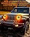 KASLIGHT 7 Inch Round Headlights DOT Approved Brighter Jeep LED Headlight Amber Halo Hi/Low Sealed Beam H6024 LED Headlight Compatible With Ford Chevy Miata Jeep Wrangler JK TJ LJ CJ Hummer H1 H2 etc
