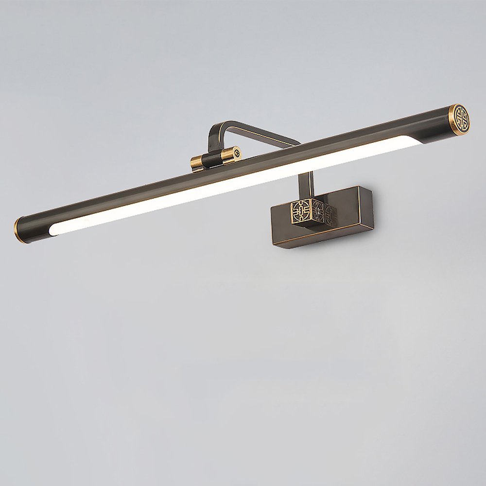 Luci a LED per Specchio da Bagno, 15W, Luce Frontale per Trucco e rasatura, Lampada da Parete per Quadri, in Rame, con angolazione Regolabile.