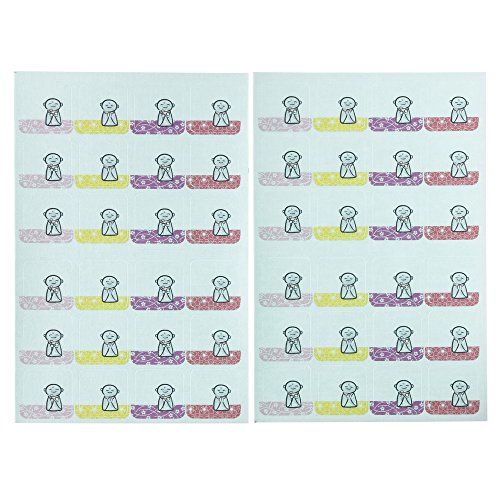 ゆにねーむ 洗濯 タグ に貼る シール 和風お地蔵様 24ピース×2シート UN-283