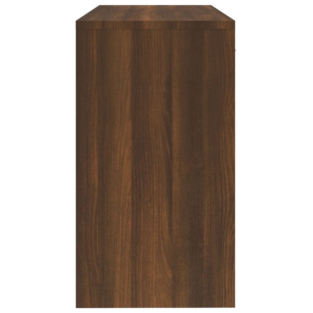 Scrivania con vano portaoggetti, colore marrone, effetto rovere, 100 x 40 x 73 cm, moderna scrivania per computer per ufficio, robusto materiale in legno, studio, mobili