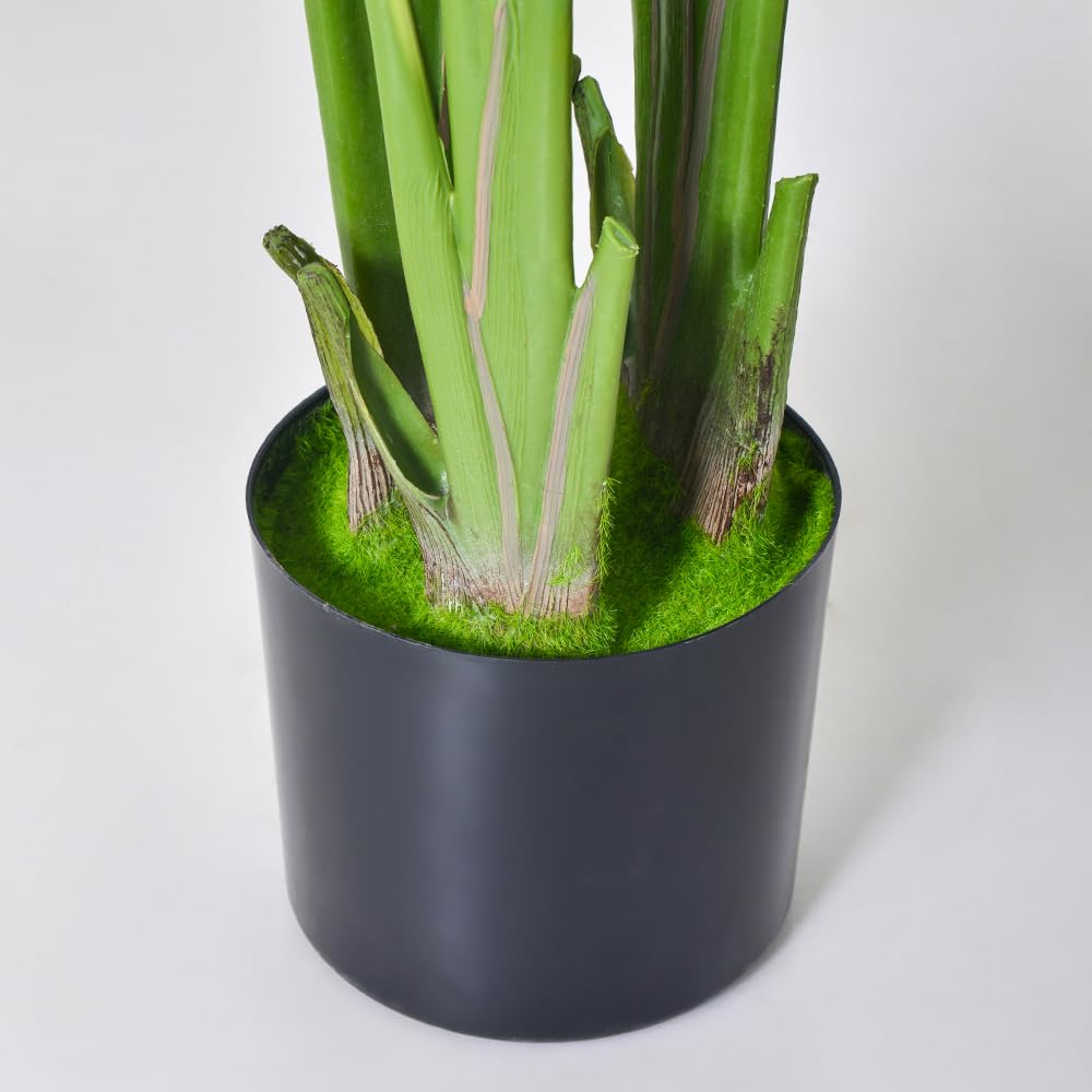 Palma Areca artificiale, pianta finta palma tropicale in vaso, per casa e ufficio, regalo di inaugurazione della casa (1,8 m, confezione da 1 pezzo)