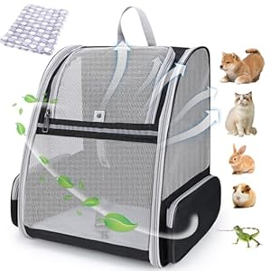 Lollimeow Cat Backpack Carrier, Ideal for Small Animals & Puppies, Outdoor Adventures, Vet Transport. Fully Ventilated Design for Ultimate Comfort On-The-Go