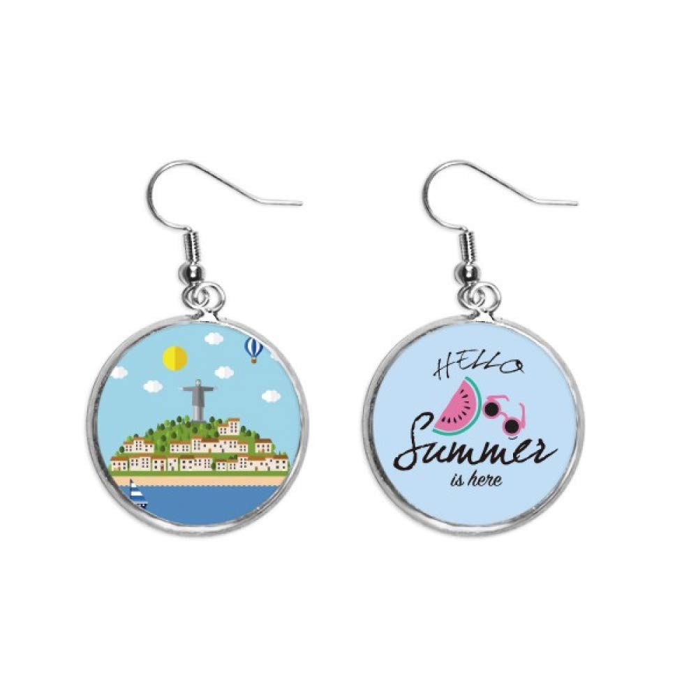 Pendientes de sandía y globos de fuego estilo Brasil joyitas de verano para el lóbulo 5