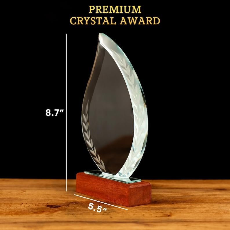 Personalized 40 Years of Service Awards, Employee Appreciation Flame Award - Boss Appreciation Gifts, Retirement Gift for Coworker, 8.6'' Glass Plaque