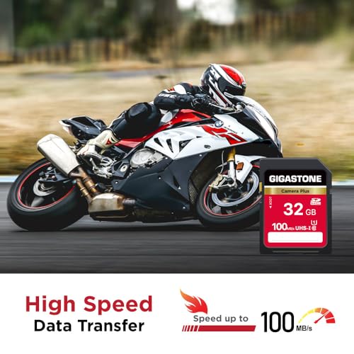 Image of GIGASTONE 32GB SD Card 2-Pack, Camera Plus, UHS-I U1 Class 10 SDHC Memory Card Full HD Video for Digital Camera Speed up to 100MB /s, with 2 mini Cases