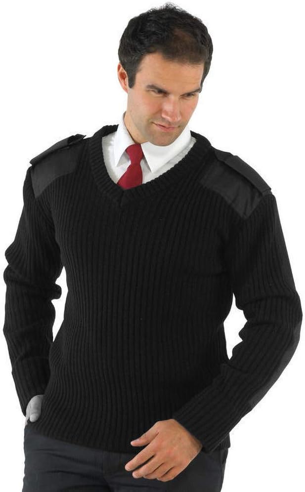 Yoko Mens V-Neck NATO Security Sweater/Workwear (M) (Navy Blue)