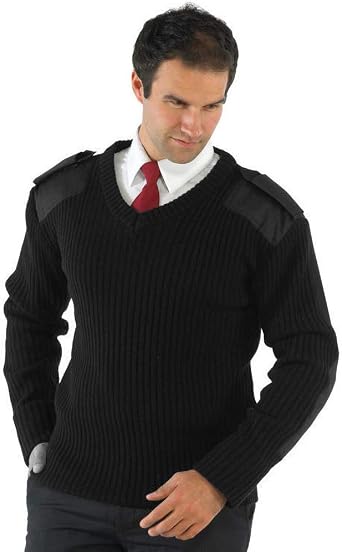Yoko Mens V-Neck NATO Security Sweater / Workwear (3XL) (Navy Blue)