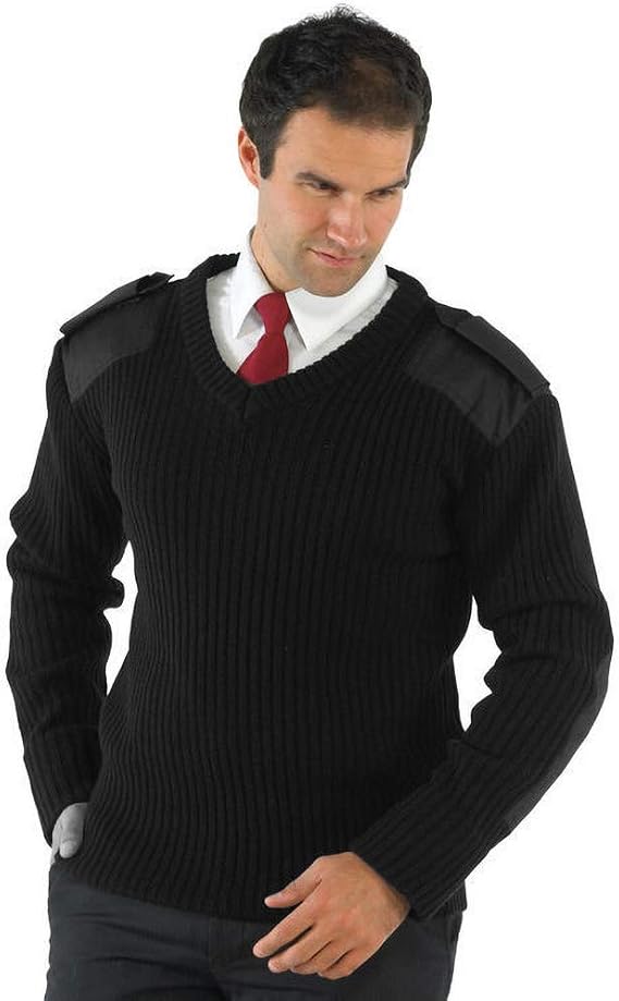 Yoko Mens V-Neck NATO Security Sweater / Workwear (3XL) (Navy Blue)