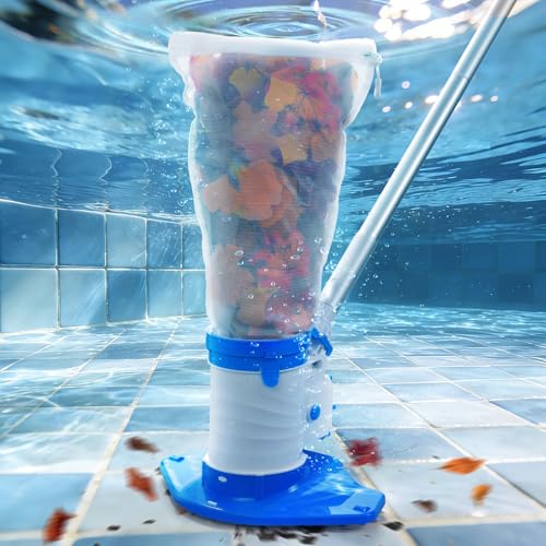 Pool Leaf Vacuum with 71.7“ Telescopic Pole, 83GPM Powerful Suction, Rechargeable Cordless Pool Skimmer with 90Mins Runtime for Inground & Above Ground Pools, Pool Vacuum for Debris and Leaves