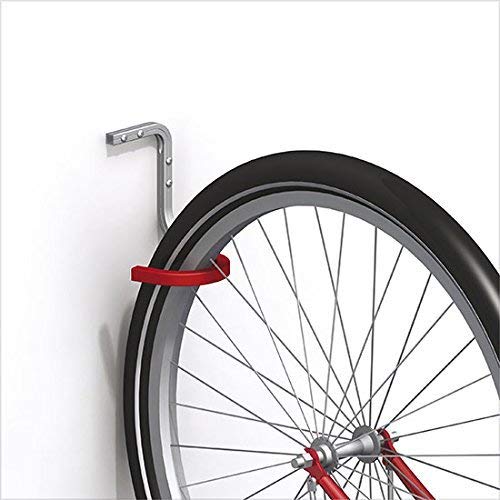 Gedotec Fahrrad-Haken für Wand- & Decken-Montage Wandhaken gebogen | Stahl verzinkt gummiert | Halterung 150 x 150 x 120 mm | Fahrrad-Halter 20 kg Tragkraft | 1 Stück