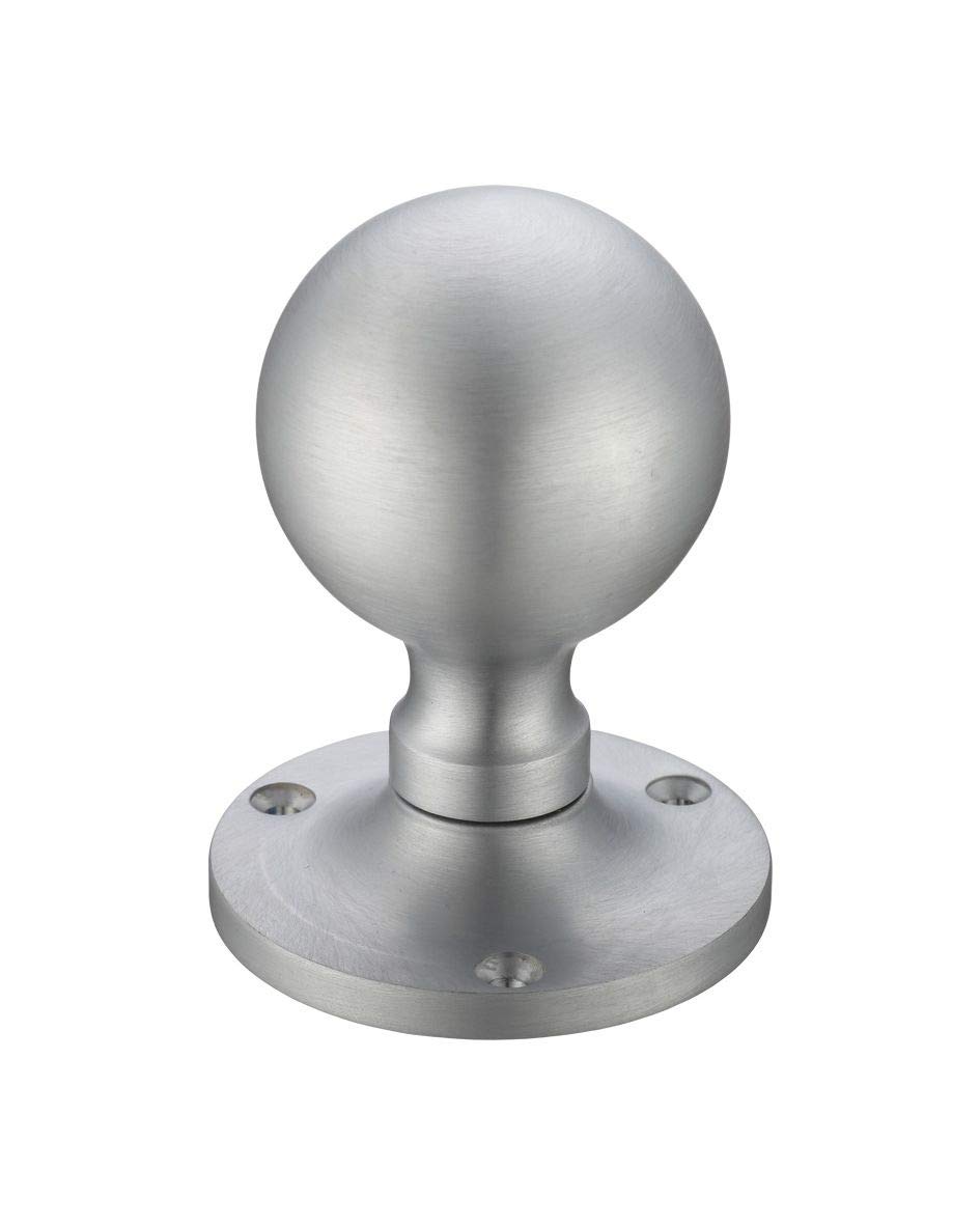 Zoo Hardware Chrome,Rose Fulton & Bray Ball Mortice Knob Set Satin Chrome From The Door Handle Store