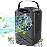 Personal Air Cooler, Evaporative Air Cooler, Portable Air Conditioner with LCD Display. 600ML Desktop Air Conditioning Fan with 3 Speeds. Small Space Humidifier Misting Fan for Room Home Office Dorm