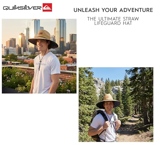 Image of Quiksilver Men's Wide Brim Outdoor Lifeguard Straw Sun Hat