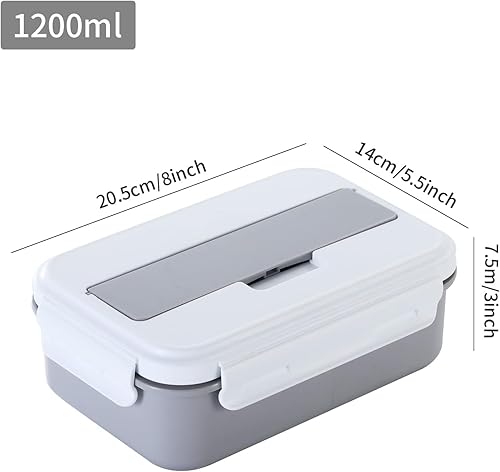Miniatura 5 de PointWider Lonchera Bento, recipientes de seguridad alimentaria sin BPA para niños, adultos, estudiantes, lonchera de 40.6 onzas con 3