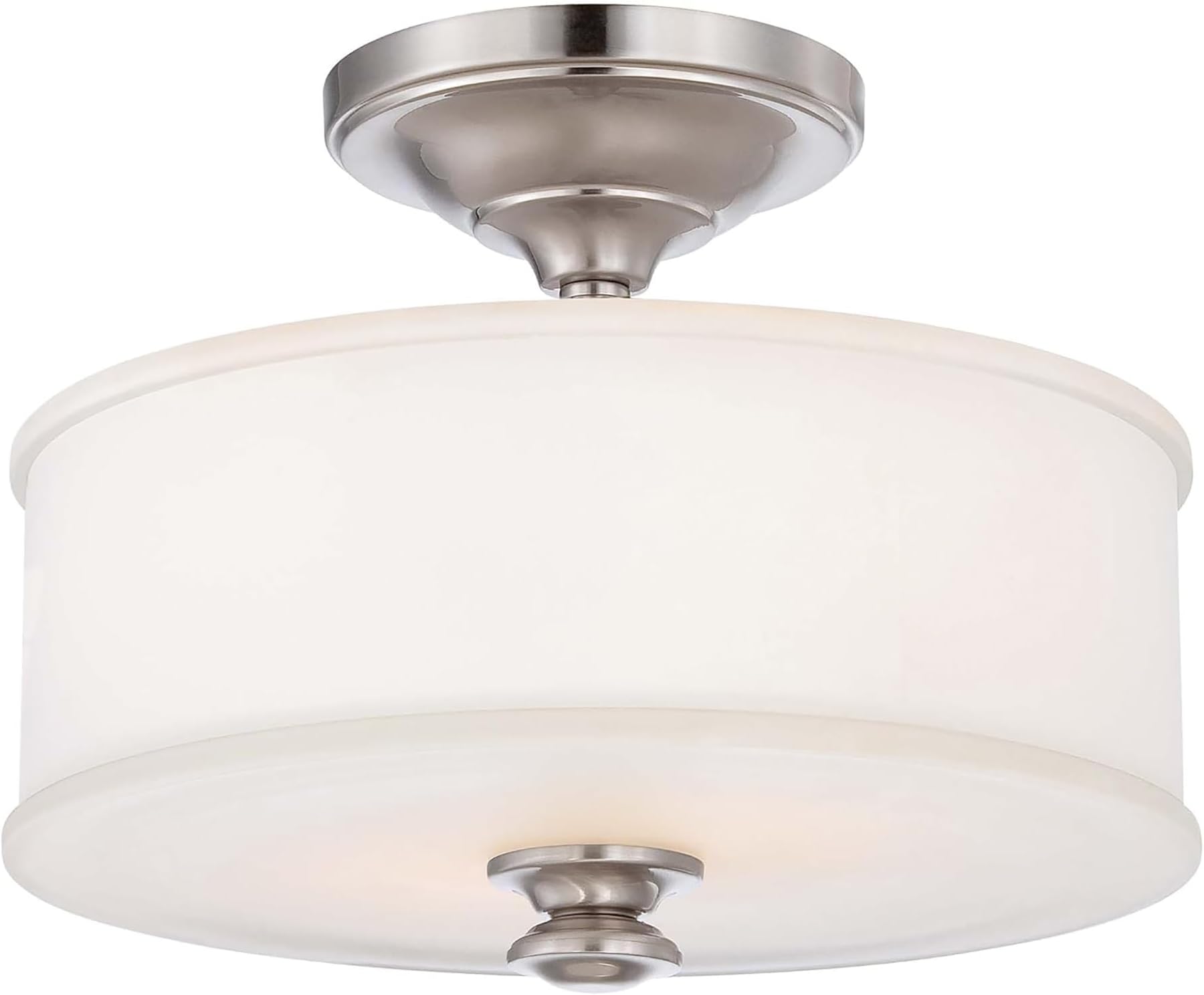4172-84 Harbour Point Semi-Flush, 2-Light, 120 Total Watts, 13.5-in H x 10.75-in W, Brushed Nickel