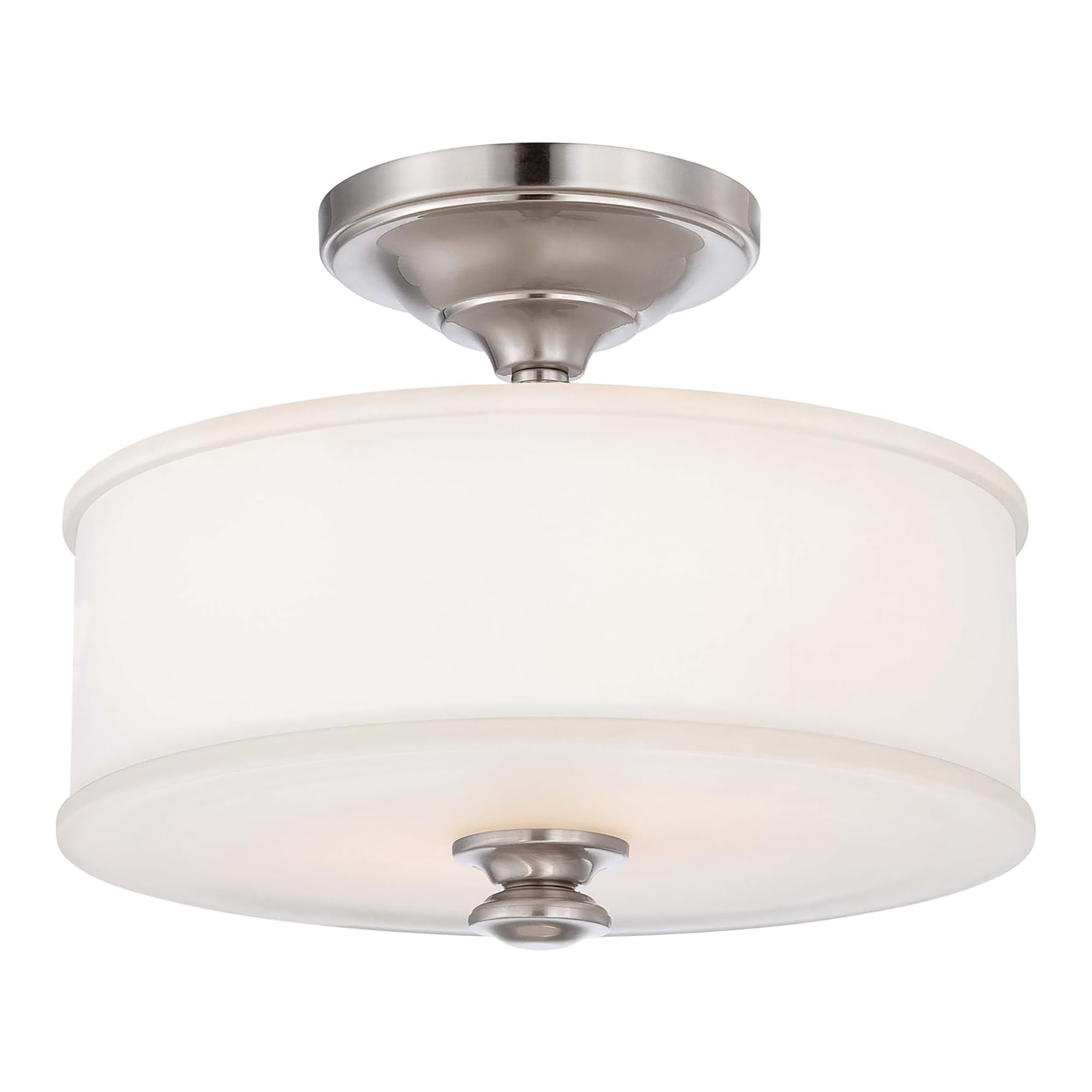 4172-84 Harbour Point Semi-Flush, 2-Light, 120 Total Watts, 13.5-in H x 10.75-in W, Brushed Nickel