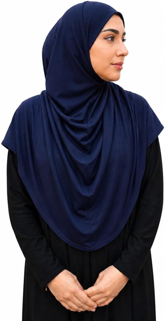 One Piece large Hijab cotton/Jersey women instant Amira Khimar Instant scarf islamic salah prayer clothes