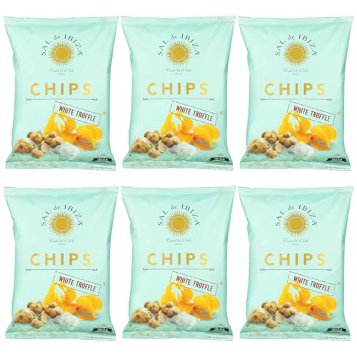 Image of Sal de Ibiza White Truffle Potato Chips - 4.4 oz Bags (6-Pack)