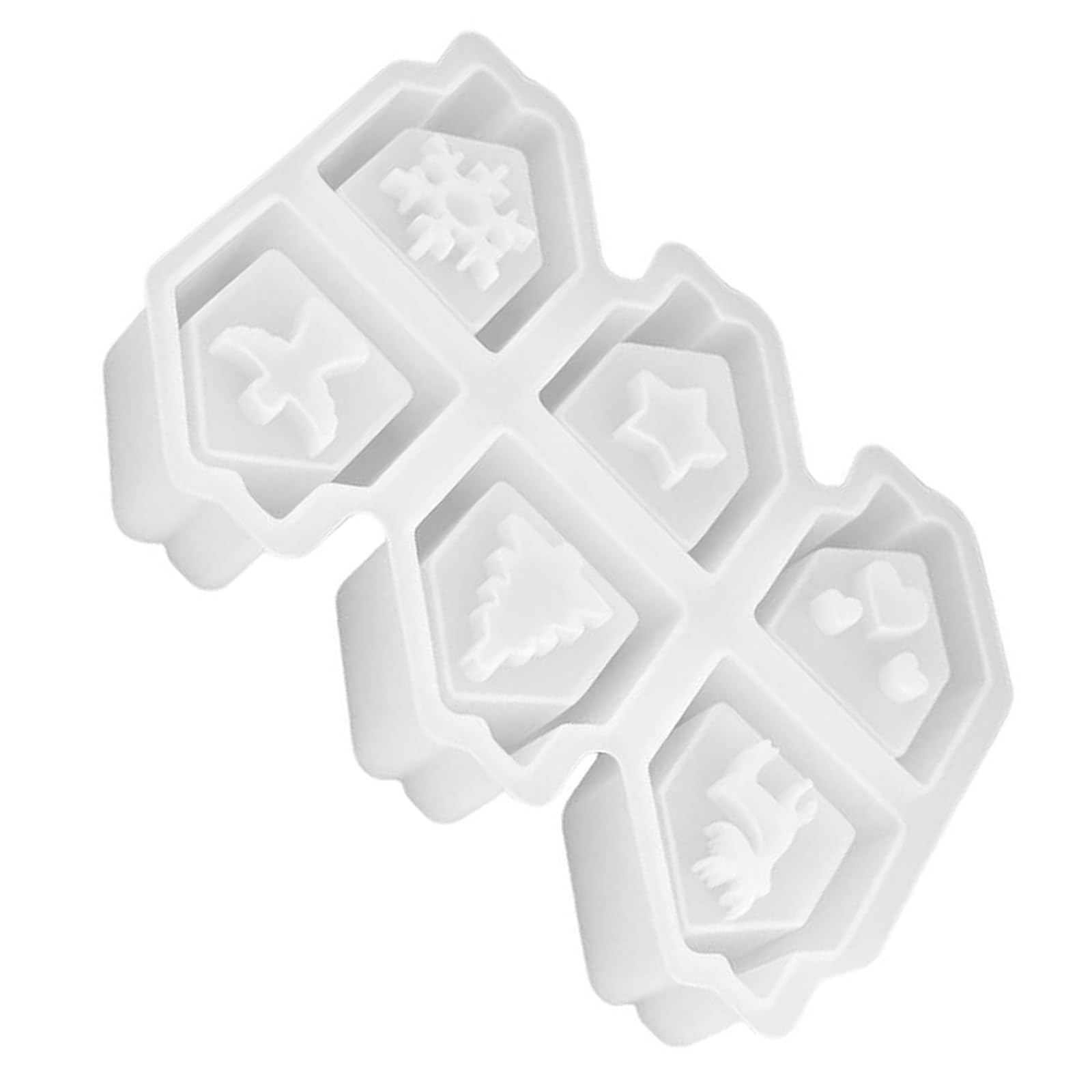 carotoe Wax Mold Silicone 6-Cavity Cottage Form for Resin Decor, Scented Wax Crafting, Table Display Accents and Seasonal Scenes Form Scent Cottage Resin Casting