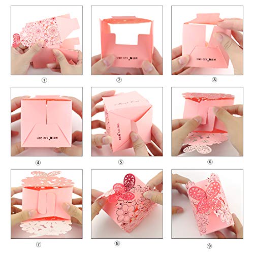 Cajas para galletas con mariposas Kslong pack de 50 unidades para recuerdos 4