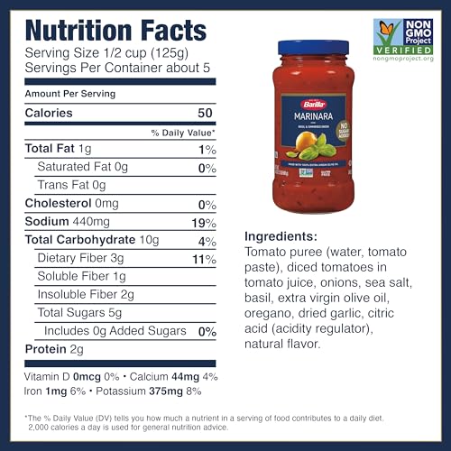 Barilla 1000010692 Pasta Sauce Marinara, 24 Ounce Jar - No Added Sugar - Made With 100% Extra Virgin Olive Oil - No Artificial Colors, Flavors Or Preservatives - Non-Gmo, Gluten Free thumb #4