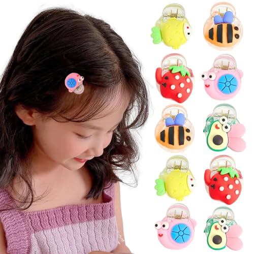 Image of ANNA CREATIONS Baby Girls Mini Hair Claw Clips Fruits Shape Cute Butterfly Non Slip Cute Pattern Baby Hair Clip Girls Hair Accessories for Kids Girls Multicolor Set of 10 Pcs