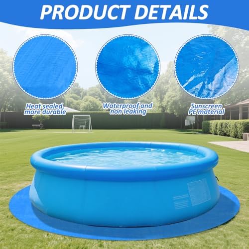 YEXEXINM 11Ft Round Pool Ground Cloths Swimming Pool Ground Cloth,Round Pool Liner Pad for 10ft Above Ground Swimming Pool,Heavy Duty Pool Ground Mat Protector to Prevent Puncture Pool Ground Tarp Detail