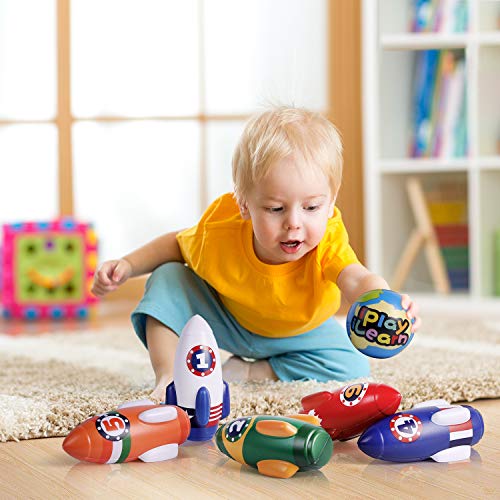 image for iPlay, iLearn Kids Rocket Bowling Set, Soft Indoor Play Game, Toddler 