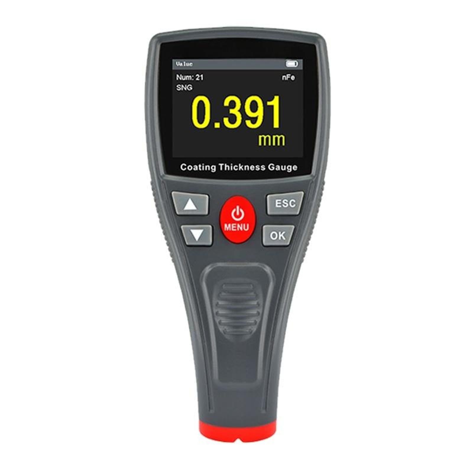 Thickness Gauge T2100/2110 Coating Thickness Gauge for Automotive Paint Film Measurement and Used Car Inspection Iron Aluminum Dual-Purpose Substrate Easy to Carry(T2100 Iron)