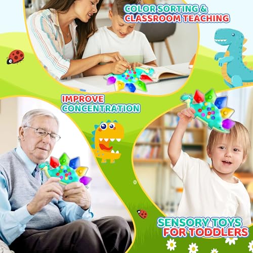 image for UIIOPJIOM Dinosaur Color Sorting Sensory Toy Travel Toys for Toddler 1