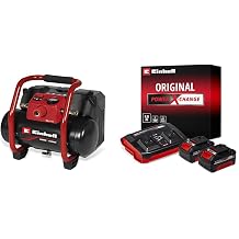 Einhell TE-AC 36/150 Li OF - Solo Ak l  Kompres r + 18V 2 x 4,0 Ah PXC Twincharger Kit, Ak  ve  arj Cihaz  + Spiral Hortum 6 mm, 8 m + Hava Tabancas - Uzun