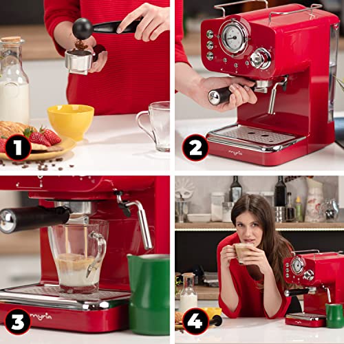 Espressomaschine Siebträger | Kaffeemaschine mit Siebträger | Espresso Milchaufschäumer | Siebträgermaschine klein | für… – Bild 5
