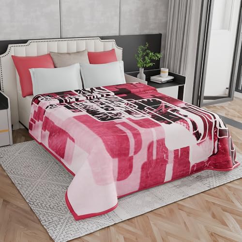 Image of Signature Special Limited Edition Super Soft Double Layered Blanket - 1100 GSM Winter Luxury - Reversible, Ultra Warm & Plush - King & Single Bed (Crimson Fusion, Double)