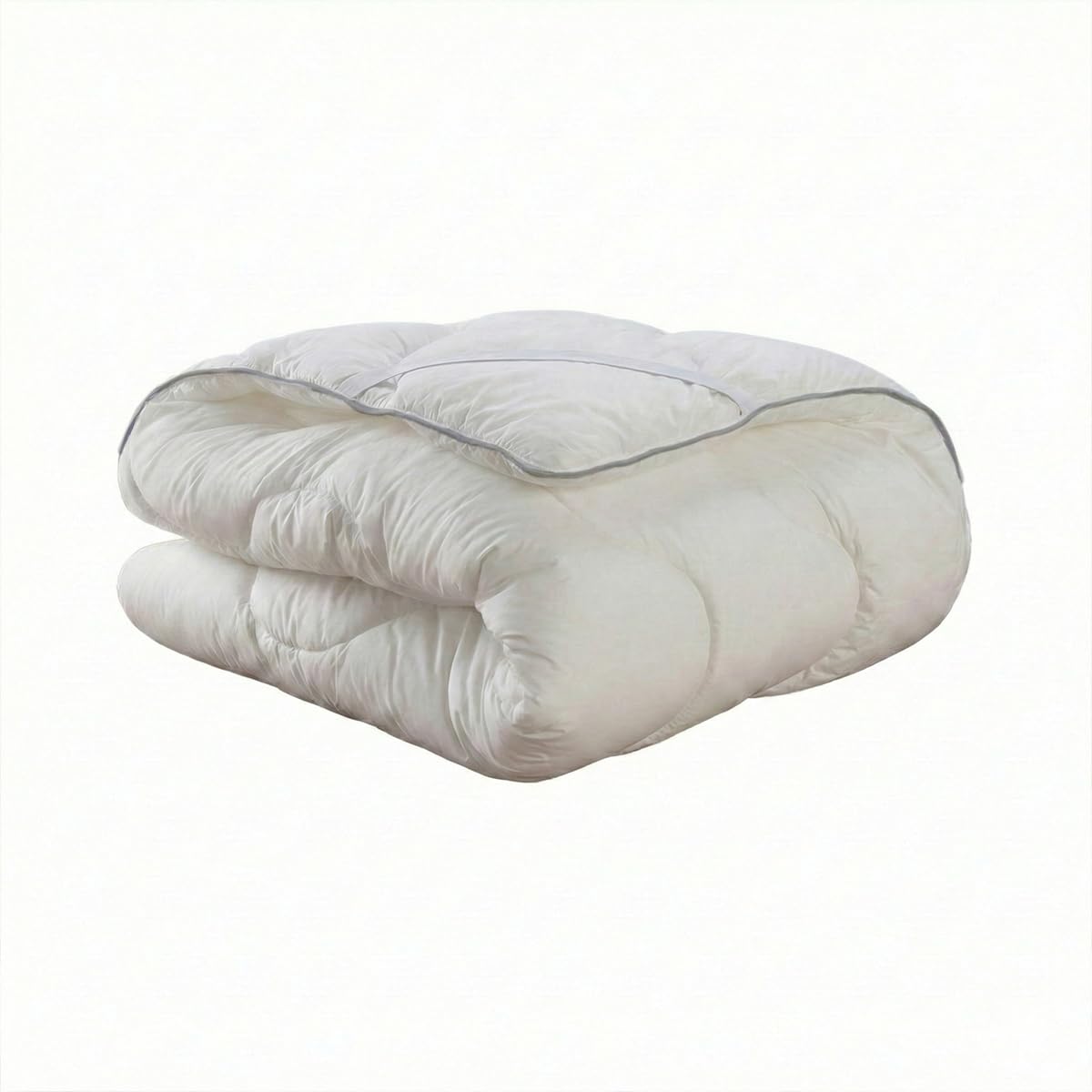DODO - Surmatelas Allergo Blanc 90x190 cm - 100% Polyester recyclé 700g/m² - Anti-allergènes Triple Protection - Enveloppe 100% Coton Lavable 40°C - Finition Biais Gris