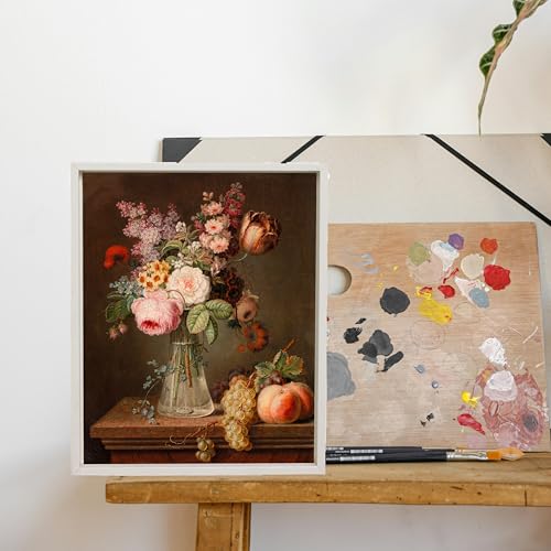 Image of Canvas Floater Frames for Canvas Art 0.8inch Depth Frames for Canvas Painting Floating Frame Plastic Floater Frame for Canvas Prints (White, 11 x 14 inch)