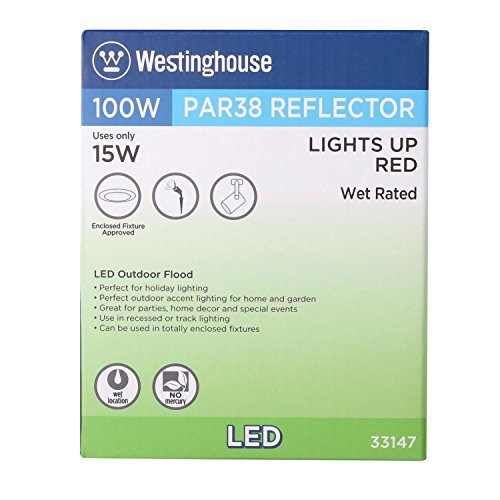 Westinghouse Lighting 3314700 100-Watt Equivalent Par38 Flood Red Outdoor Weatherproof Led Light Bulb With Medium Base, 1 Count (Pack Of 1) #TOP6
