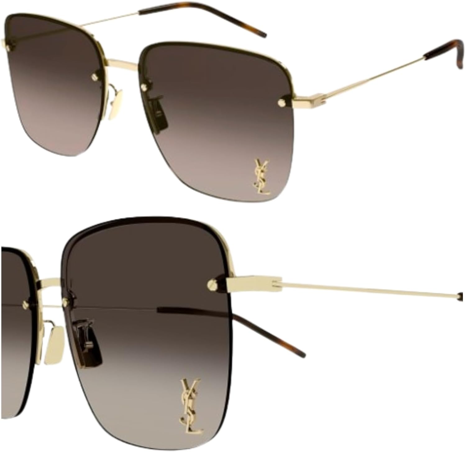 SAINT LAURENT SL 312 M Square shape Sunglasses + Bundle with eSHADES Luxury Eyewear Kit - Image 2