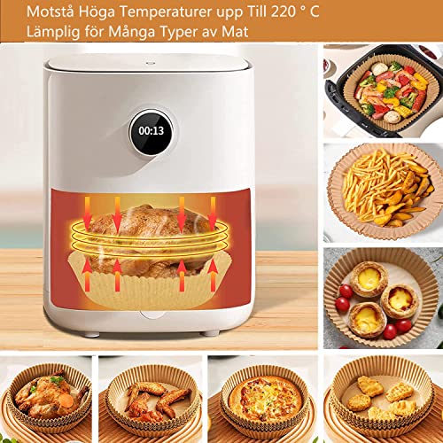 HONYAO Non-stick Bakplåtspapper för Airfryer, 100 stycken 20-25cm