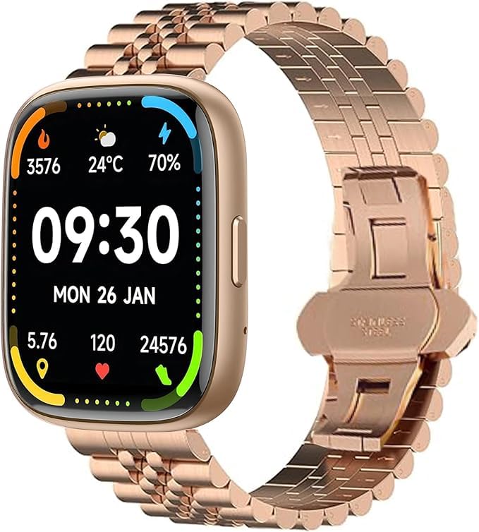 Bracelet de montre intelligente résistant en acier massif de 22 mm