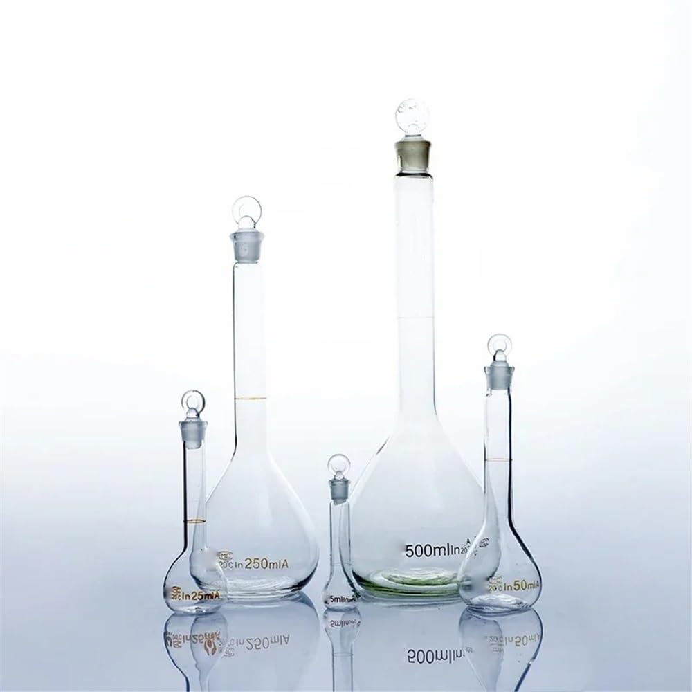 1 pz 100/50/200/500/1000 ml Vetro Laboratorio Pallone Volumetrico Trasparente Con Tappo Testa(2000ml)