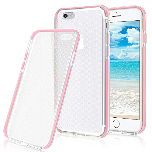 iPhone 6S Case, iPhone 6 Case, FYY[Patent Shockproof][Military Material] Ultra Slim Fit Hybrid Clear Bumper Case Soft Silicone Gel Rubber Shockproof Impact Resistance Cover for iPhone 6S/6 PINK