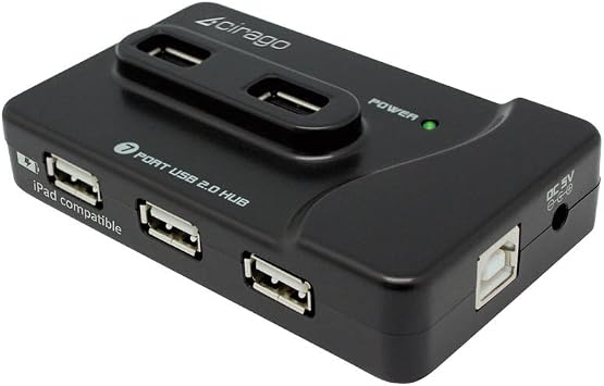 Cirago Hi-Speed USB 2.0 Hub with iPad/iPhone Charging Port USH1070
