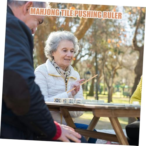 4 piezas herramienta de mahjong de madera compacta miniatura 4