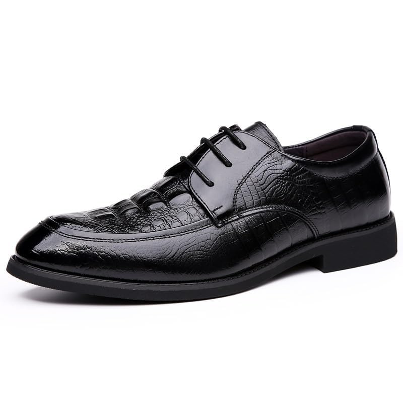 Men's Classic Retro Leather Dress Sneakers Casual Shoes Pointed Toe Fashion Footwear Comfortable Wear Non-Slip