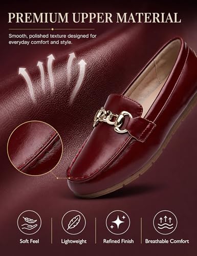 Image of ABEJOJO Women's Loafer Shoes, Comfortable Slip on Casual Flat Penny Shoes for Walking, Driving, Dressy